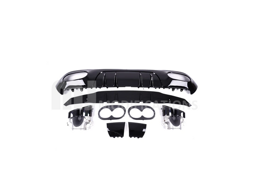 Mercedes W177 A Class A45 All Black Diffuser With Exhaust Tips