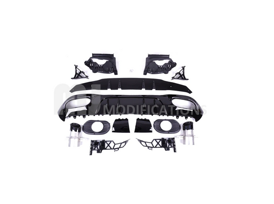 Mercedes W177 A Class A35 Style All Black Diffuser With Exhaust Tips