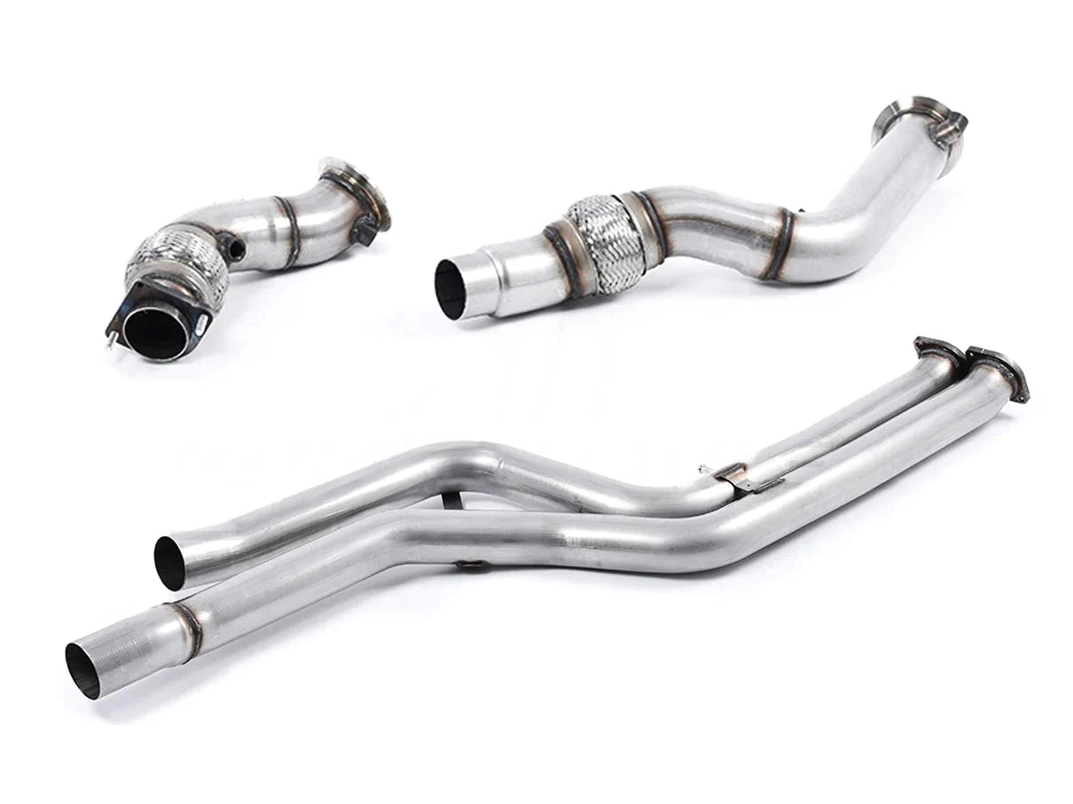 Milltek Sport 3in/76mm Turbo Decat/Catless Downpipes & Primary Cat Delete Front Pipes for BMW M3/M4 F80 F82 F83 F8x S55 (2014+) - Test Pipes / Straight Pipe Race Front Section - SSXBM1031