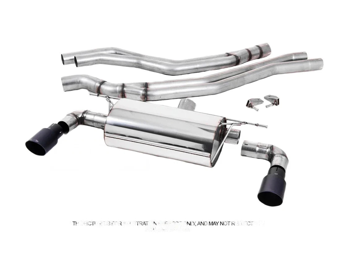 Milltek Sport Cat-Back/Rear Exhaust for BMW 1 Series M135i F20/F21 N55 (2012+) - 3in/76mm 304 Stainless, Unvalved Axle-Back Back Box Rear Silencer, Twin 90mm GT90 Tips - Performance Sports Muffler Upgrade UK