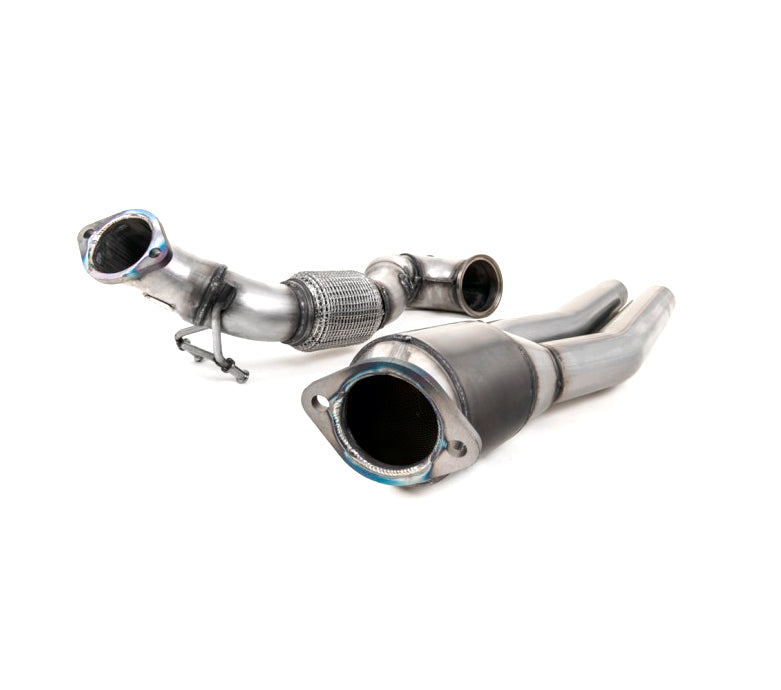 Milltek HJS ECE Approved Sports Cat Downpipe/Front Pipes SSXAU771 for Audi RS3 8V 2.5 TFSI (2017-2018 Non-OPF/GPF) & TT RS 8S - Catted Turbo Outlet/Catalytic Front Section - Direct Fit to OE or Milltek Cat-Back Exhaust