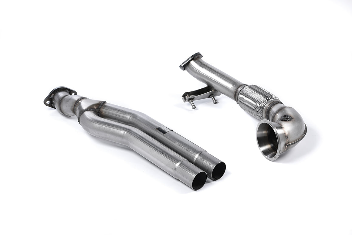 Milltek Audi RS3 8V 2.5 TFSI Downpipe/Front Pipe + Turbo Outlet Elbow - Catless Decat Test Pipe - Primary Cat Delete 3 inch 76mm - Pre-Facelift 2015-2017 MQB Sportback - Fits OEM & Milltek Cat-Back Exhaust - Stage 2 Hardware - SSXAU593
