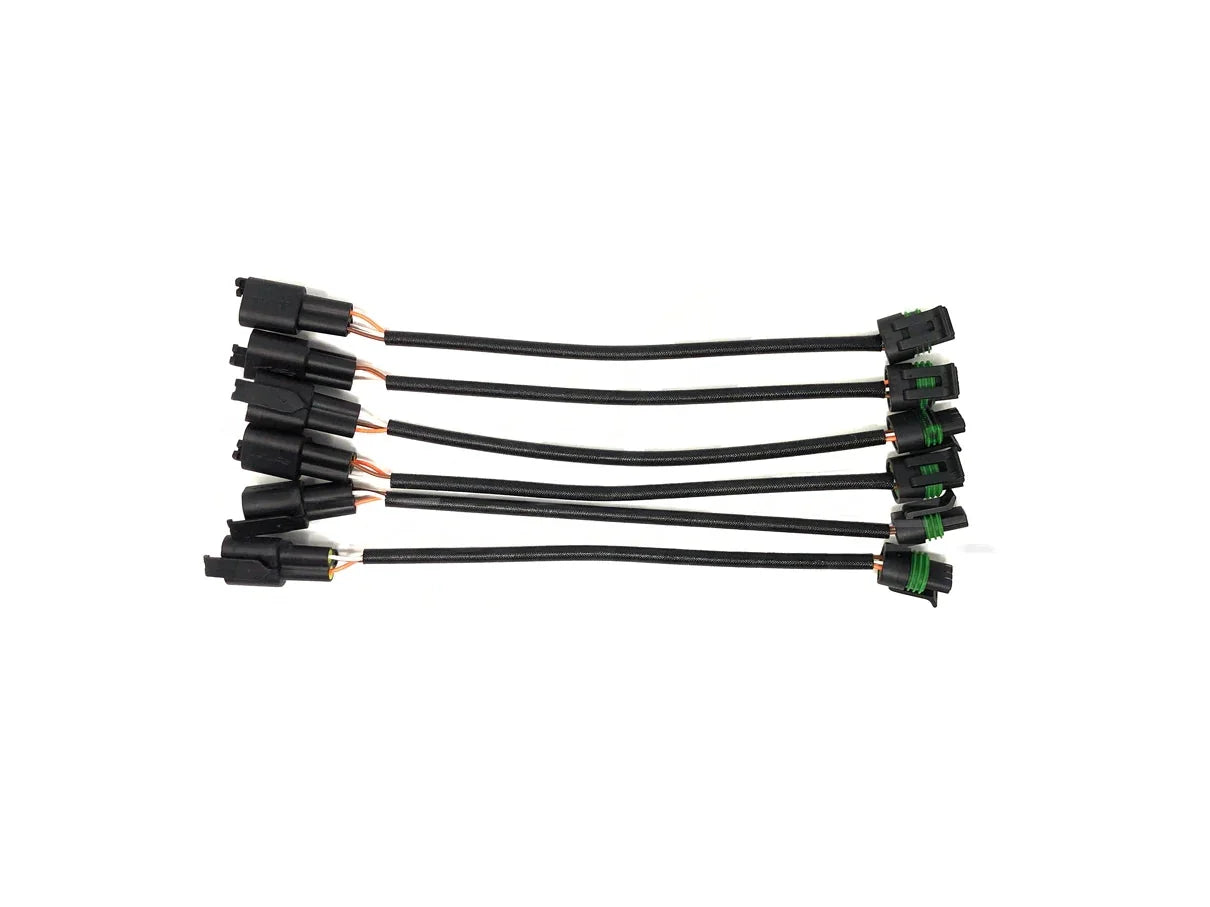 Precision Raceworks BMW N55 Ignition Coil Pack Wiring Adapter Harness Set 6pc - Coil Plug Connectors Pigtail Loom Repair - Replacement for PR Coil Conversion Kits - Fits F20 F21 F22 F23 F30 F31 F32 F33 F36 M135i M235i M2 335i 435i - PN 201-0008