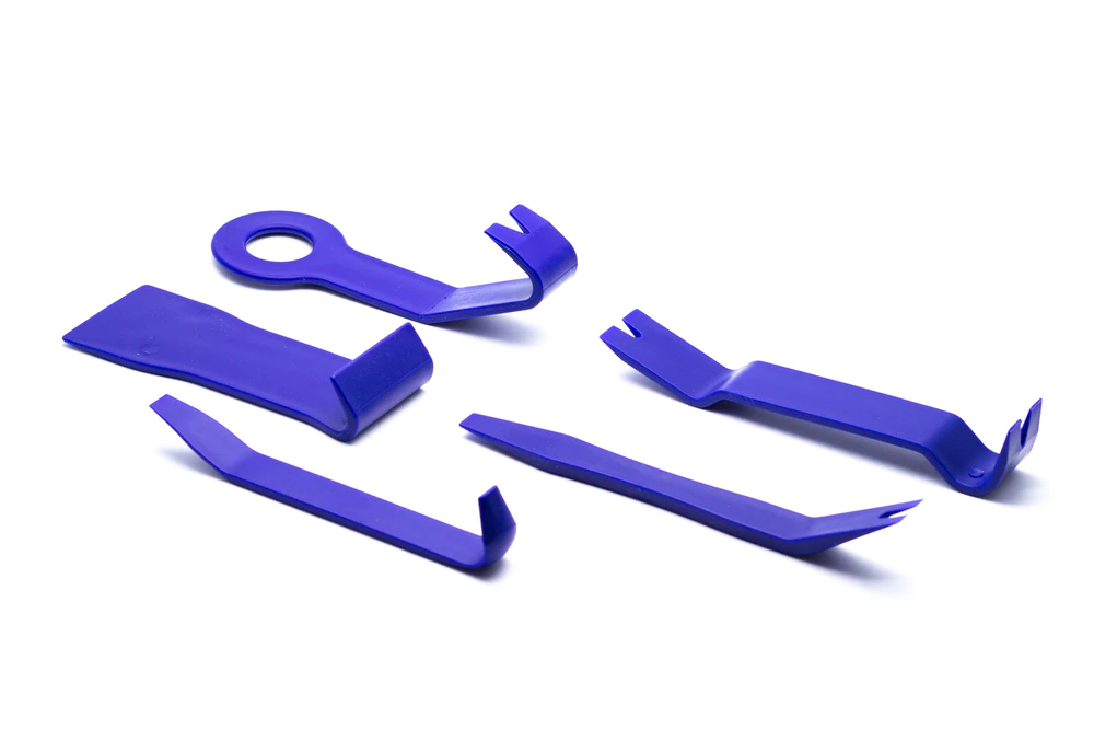 P3Gauges 5pc Car Trim Removal Tool Kit - Non-Marring Plastic Interior Panel Pry Tools | Clip Remover, Panel Popper, Door Card & Dash/Radio/Stereo/Console/Air Vent Removal Set | For Audi BMW VW Mercedes & Most Cars | P3TRIMKIT