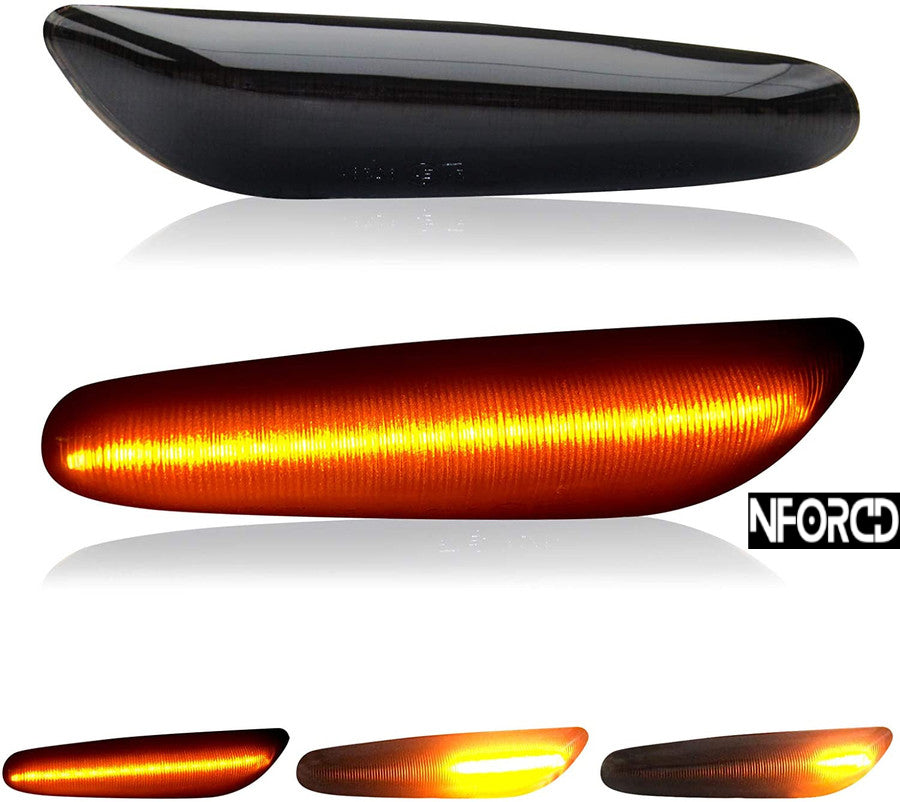 BMW E Series Dynamic LED Side Indicators Sequential Amber Side Repeaters Plug & Play OEM Fit (E81 E82 E87 E88, E36 Facelift, E46 Saloon/Estate, E90 E91 E92 E93, E60 E61, X1 E84, X3 E83)