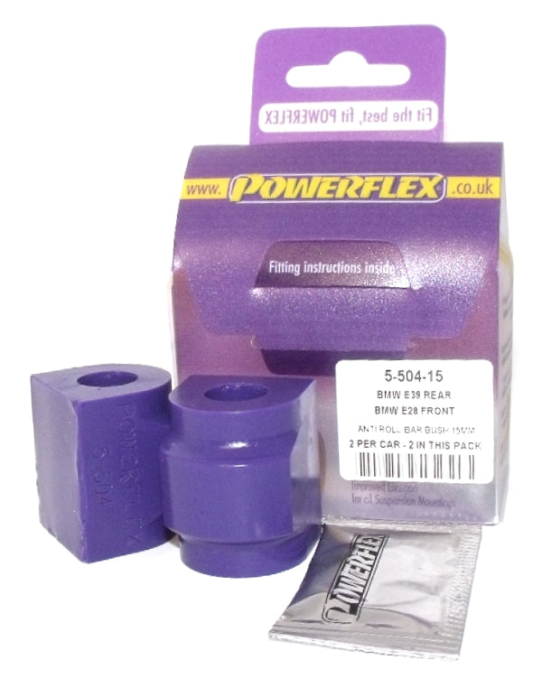 Powerflex PFR5-504-15 15mm Rear Anti-Roll Bar / Sway Bar / Stabilizer/Stabiliser Bush/Bushing for BMW 3 Series E46 & Z4 E85 E86 - Polyurethane ARB Mount/Clamp Set