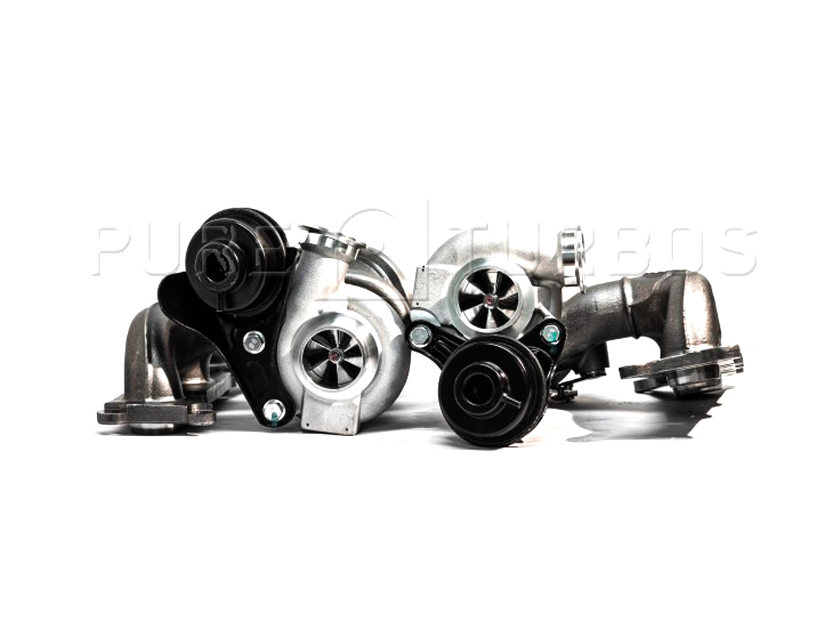 Pure Turbos PURE600 Hybrid Twin Turbos for BMW 3 Series 335i N54 E90 E91 E92 E93 (LHD) - 450-600 HP Stage 3 Bolt-On Twin Turbo Upgrade/Replacement Set | Fits 135i/535i/Z4 35i with 335i LHD conversion | Send-In Core Service PT011