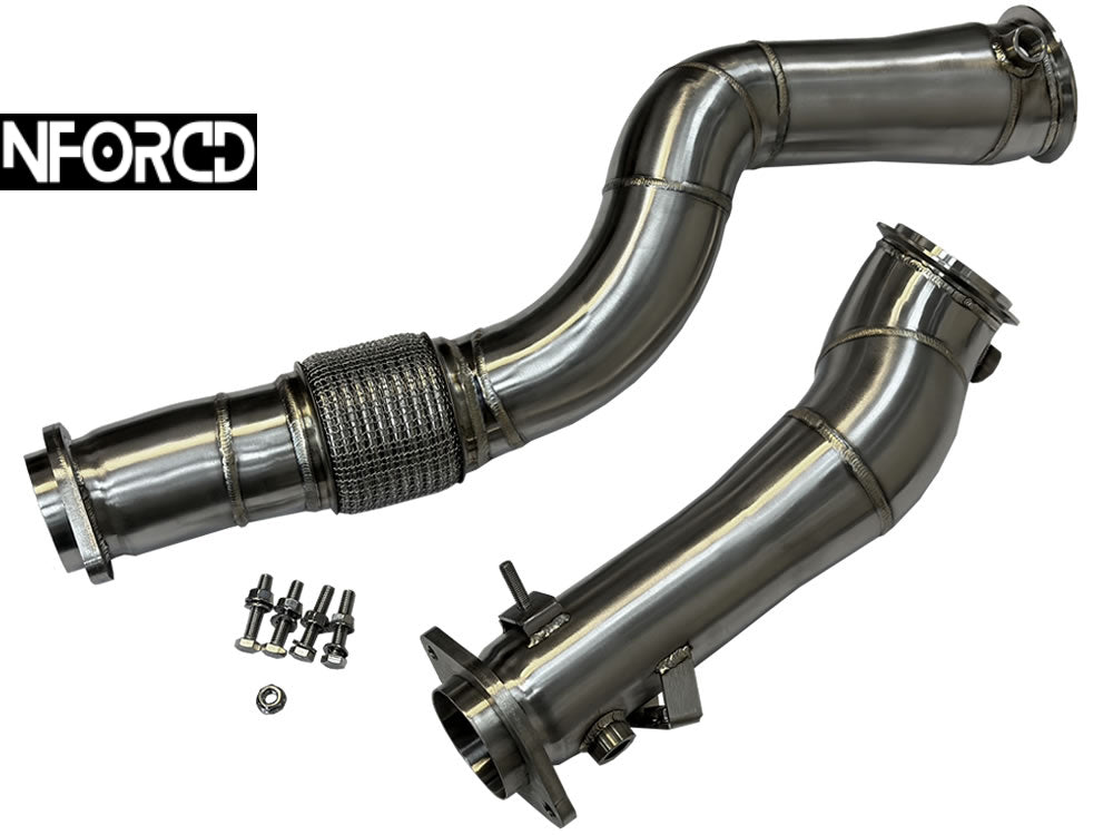 BMW G87 M2 S58 Downpipes + Midpipe Bundle | R-Sport 76mm (3") Catless/Decat Turbo Outlet & Front Pipes + Centre/Center Section | T304 Stainless | Fits G8X G80/G81 M3 & G82/G83 M4 | Direct Bolt-On, Stage 2 Ready