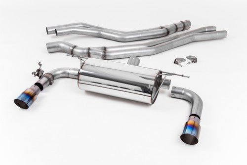 Milltek Sport Cat-Back Exhaust for BMW M240i (B58) Coupe F22 LCI 2015-2020 - Non-Resonated Race, Burnt Titanium GT-90 Tips - 304 Stainless Steel - SSXBM1059