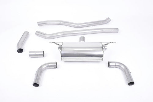 Milltek Sport Cat-Back Exhaust for BMW 3 Series F30 320i L LWB M Sport 2012-2020 (inc LCI) - Race Non-Resonated, Dual Outlet Twin Exit, Black Cerakote GT-90 90mm Tips - Requires M340i Rear Valance - SSXBM1068