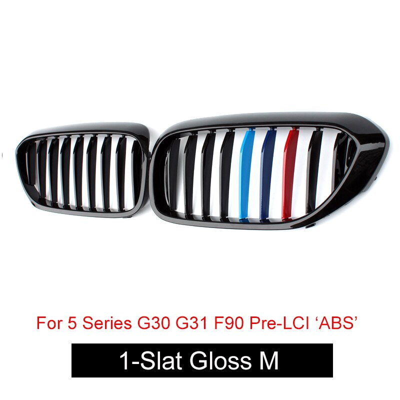 Front Kidney Grille/Grill Replacement for BMW 5 Series G30 G31 & F90 M5 Pre-Facelift 2017-2019 | OEM Style Radiator/Nose Grills | Single/Double Slat | Gloss Black, Matte Black or Carbon Look | Saloon & Touring Shadowline Upgrade