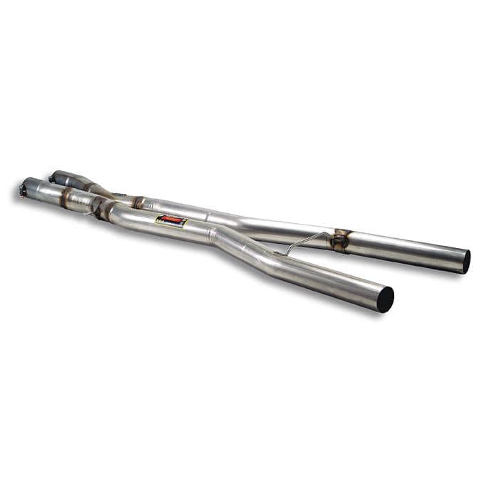 Supersprint BMW M5 E60 S85 V10 70mm X-Pipe Midpipe (Section 2 Centre/Center) 2003-2009 | Non-Resonated Resonator Delete | Silencer/Muffler Delete Straight Mid Pipe | X Crossover Mid Section 2.75" Performance Exhaust | Part 988713