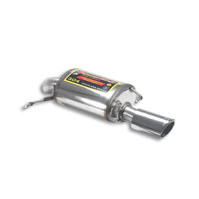 Supersprint Left 90mm Rear Silencer/Muffler Back Box End Can for BMW 3 Series E92/E93 335i 335ix 335d N54 N55 - Stainless Steel Performance Axle-Back Rear Section Exhaust with Polished Tip - O90 Tailpipe - Part 980244
