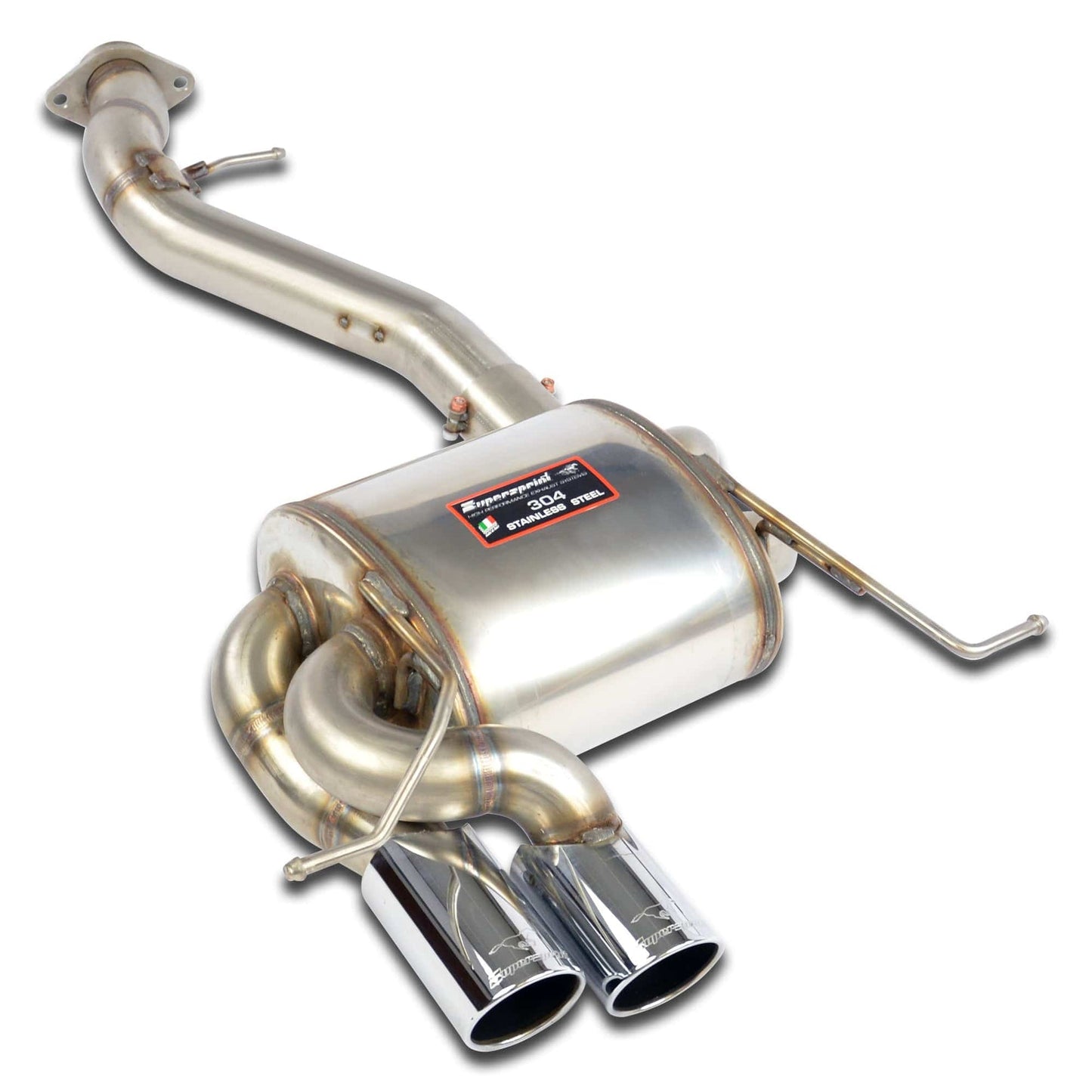 Supersprint 980906 BMW 135i E82 Coupe Performance Rear Silencer/Backbox Exhaust (Axle-Back) N54/N55 20072013, Stainless Steel, 2x80mm Chrome Tailpipes