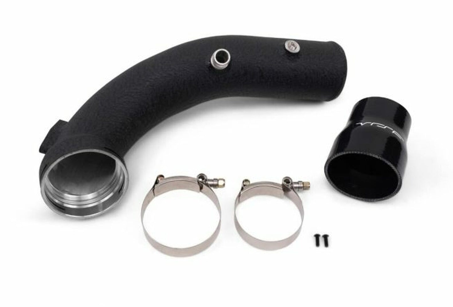 VRSF BMW N55 Charge Pipe / Boost Pipe Upgrade Kit for 535i, 640i, 740i, X5 35i, X6 35i (F07 F10 F11 F12 F13 F01 F02 F15 E70 E71) - Intercooler/Charge Air Hard Pipe, Black Powder-Coated Aluminium, OEM C-Clip, 1/8 NPT Meth Port - Lifetime Warranty