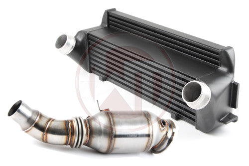 Wagner Tuning BMW N20 2.0T F-Series Turbo Downpipe + FMIC Kit - Competition Front Mount Intercooler & Catless/Decat/Cat Delete DP - F20 F21 F22 F30 F31 F32 F33 F34 125i 220i 228i 320i 328i 420i 428i - Stage 1/2, SS304, Direct Fit, xDrive