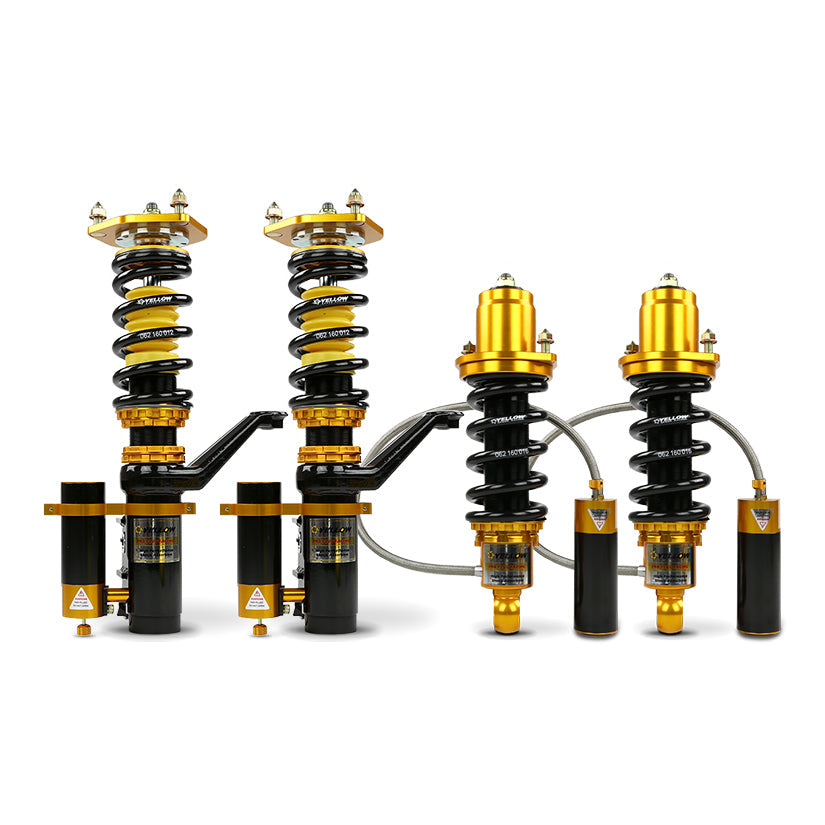 Yellow Speed Racing (YSR) Advanced Pro Plus 3-Way Coilovers for VW/Volkswagen Passat B6 3C (2005-2009) 4Motion AWD/4WD – Triple Adjustable Remote Reservoir Inverted Monotube Suspension Kit – Track/Fast Road – Rear Shock & Spring One-Piece Unit