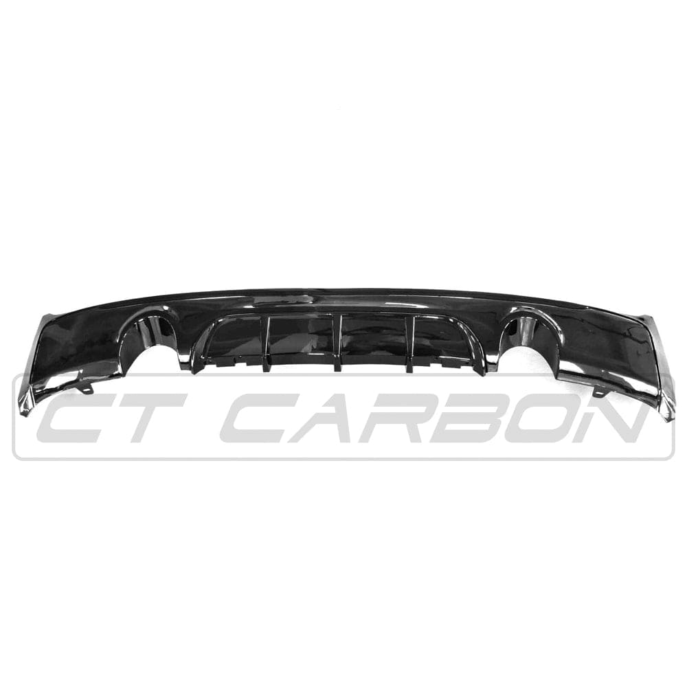 BMW 2 Series F22/F23 Coupe/Convertible 2014-2020 Gloss Black (Piano Black) Twin Exit Rear Diffuser/Valance (Dual Exhaust) - M Performance Style Rear Bumper Insert - BLAK by CT Carbon