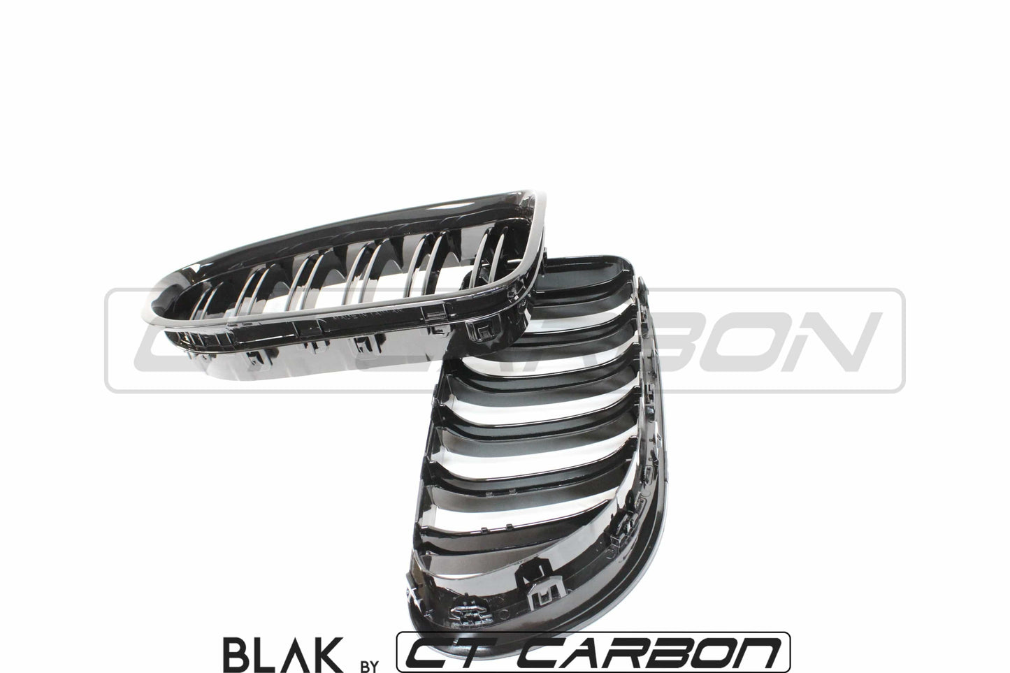 BMW 6 Series F06 F12 F13 Gloss Black Twin/Double Slat Kidney Grilles | Shadowline De-Chrome Front Grill Upgrade | Fits Gran Coupe, Convertible, Coupe 2011-2018 | BLA