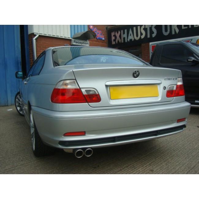 BMW 3 Series E46 328i Rear Box Back Box/Backbox Performance Exhaust - Cobra Sport Axle-Back Rear Silencer/Muffler, 63.5mm (2.5") Pipework, TP46 Twin 3" Tips - Centre Section Back Bolt-On - Single Inlet Fitment