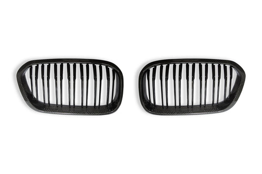AUTOID BMW F20 F21 LCI Carbon Fibre Double Slat Kidney Grilles (Inc. 114i, 116i, 118i & 125i)