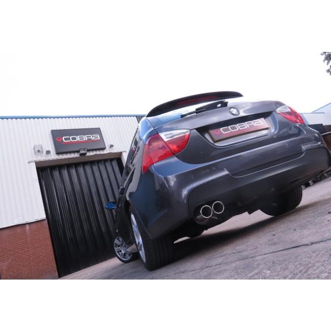BMW 3 Series E90/E91 318d 320d Diesel Twin Exit Rear Box/Back Box/Muffler – Cobra Sport Performance Rear Silencer Exhaust Upgrade, Twin 3-inch Tips, 63.5mm Pipe, Fits Saloon & Touring, SE & M Sport (2005-2011)