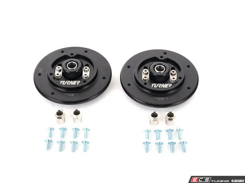 Turner Motorsport Adjustable Front Camber Plates/Top Mounts for BMW M3/M4 F8X (F80 F82 F83) – Monoball Spherical Strut Mounts, Alignment Plates, Negative Camber Kit, Coilover Compatible – Track/Race & Fast Road Handling Upgrade