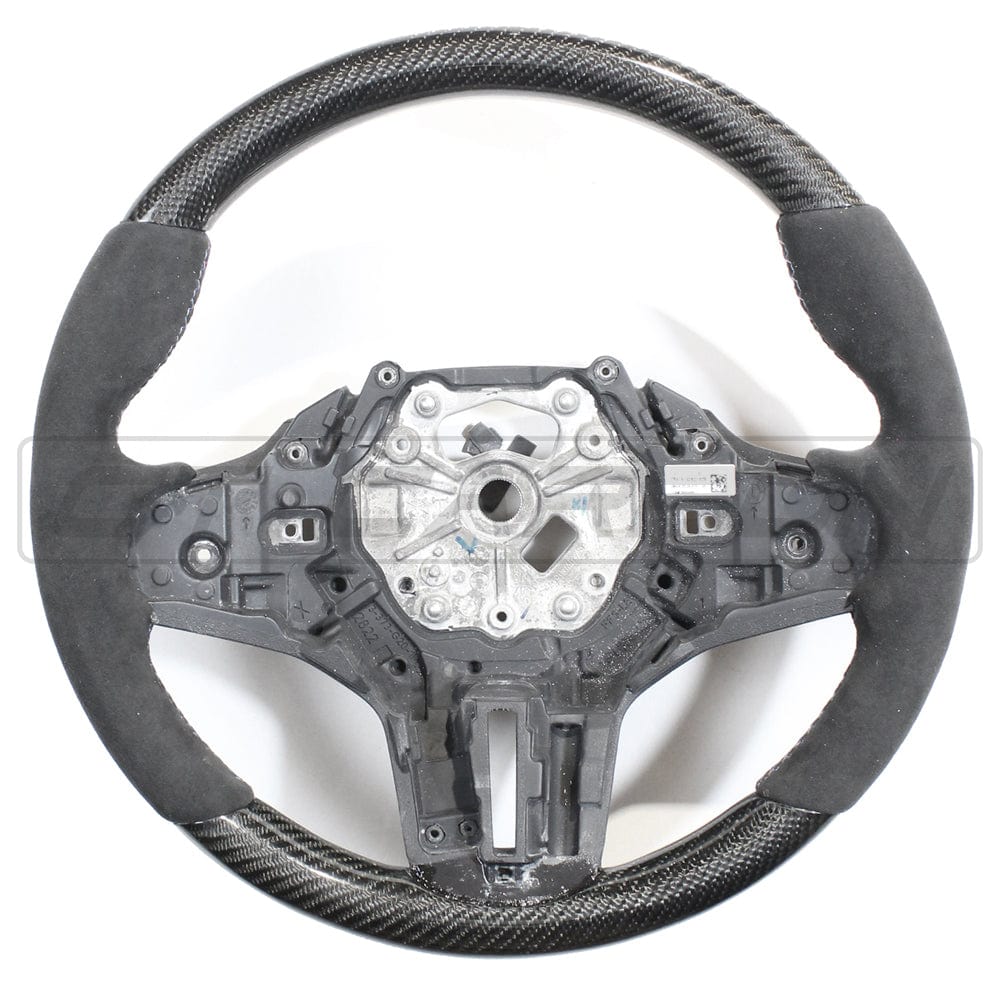 CT Carbon BMW Steering Wheel & Paddle Shift Kit – Carbon Fibre (Carbon Fiber) Alcantara Rim + Dry Carbon Paddle Shifters | Retrofit for G8X M3/M4, G87 M2, G20 3 Series, G22 4 Series, G42 2 Series, F40 1 Series