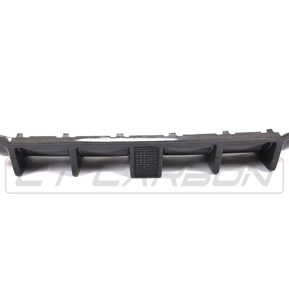 Audi A3 S-Line & S3 8V Facelift Saloon/Sedan Carbon Fibre/Fiber Rear Lower Diffuser - CT Carbon Gloss Rear Valance/Splitter/Lip, Rear Bumper Insert (2017-2020)