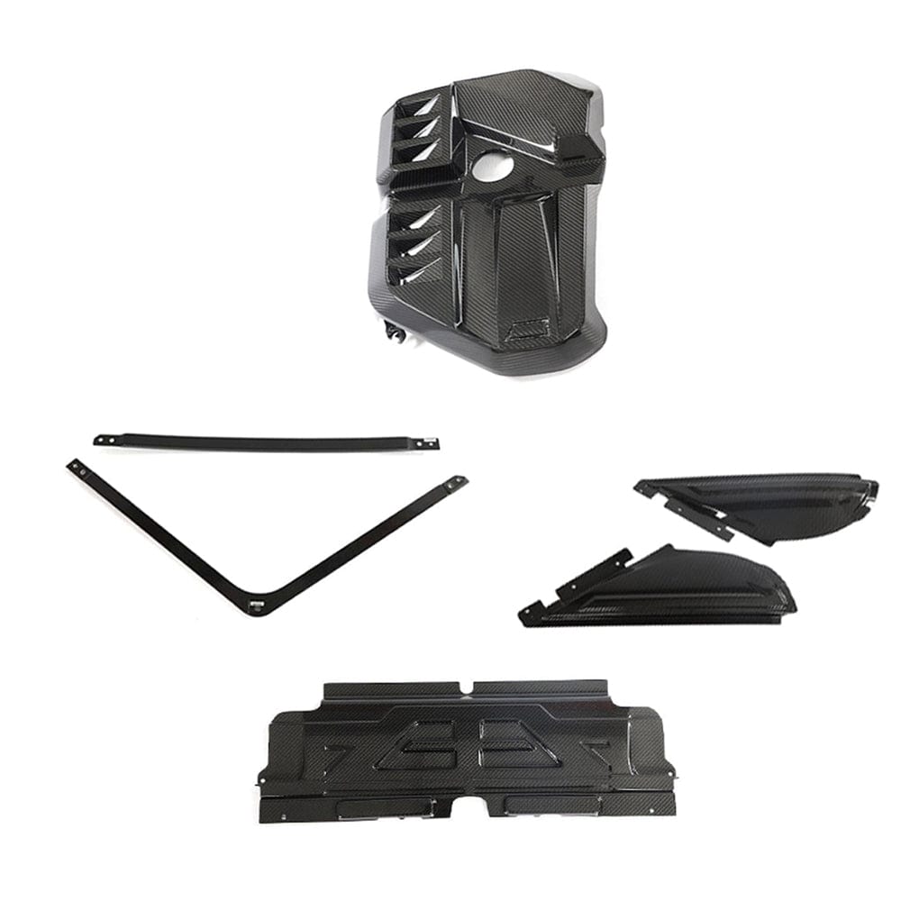 CT Carbon BMW M2 G87, M3 G80/G81, M4 G82/G83 Carbon Fibre/Carbon Fiber Engine Bay Dress Up Kit – Under‑Bonnet/Underhood Styling Pack & Trim Kit with Engine Cover, Strut Brace, Intake Covers & Slam Panel (G8X)