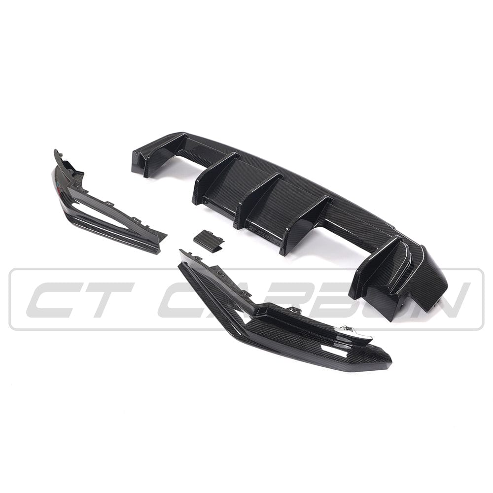BMW M3 G80/G81 Carbon Fibre Rear Diffuser CT DESIGN - Gloss Pre-Preg | Rear Splitter/Valance/Apron Bumper Insert | Fits 2021–2025 M3 Saloon & Touring, Competition & xDrive | OEM+ Performance Aero