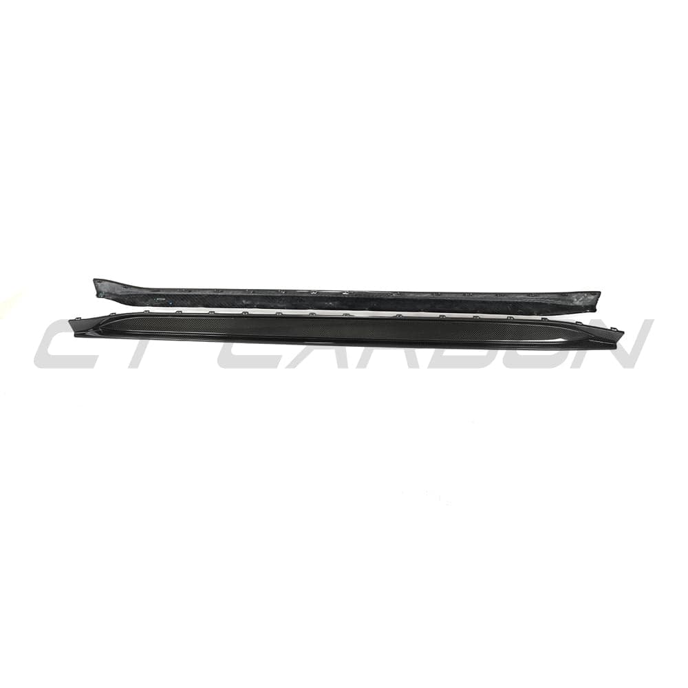 BMW M3 G80/G81 Carbon Fibre/Fiber Side Skirts – CT Design V2 Rocker Panel/Sill Replacement Side Blades (G8X Saloon/Touring 2021+) Pre-Preg Carbon Body Kit Side Skirt Extensions, Side Splitters