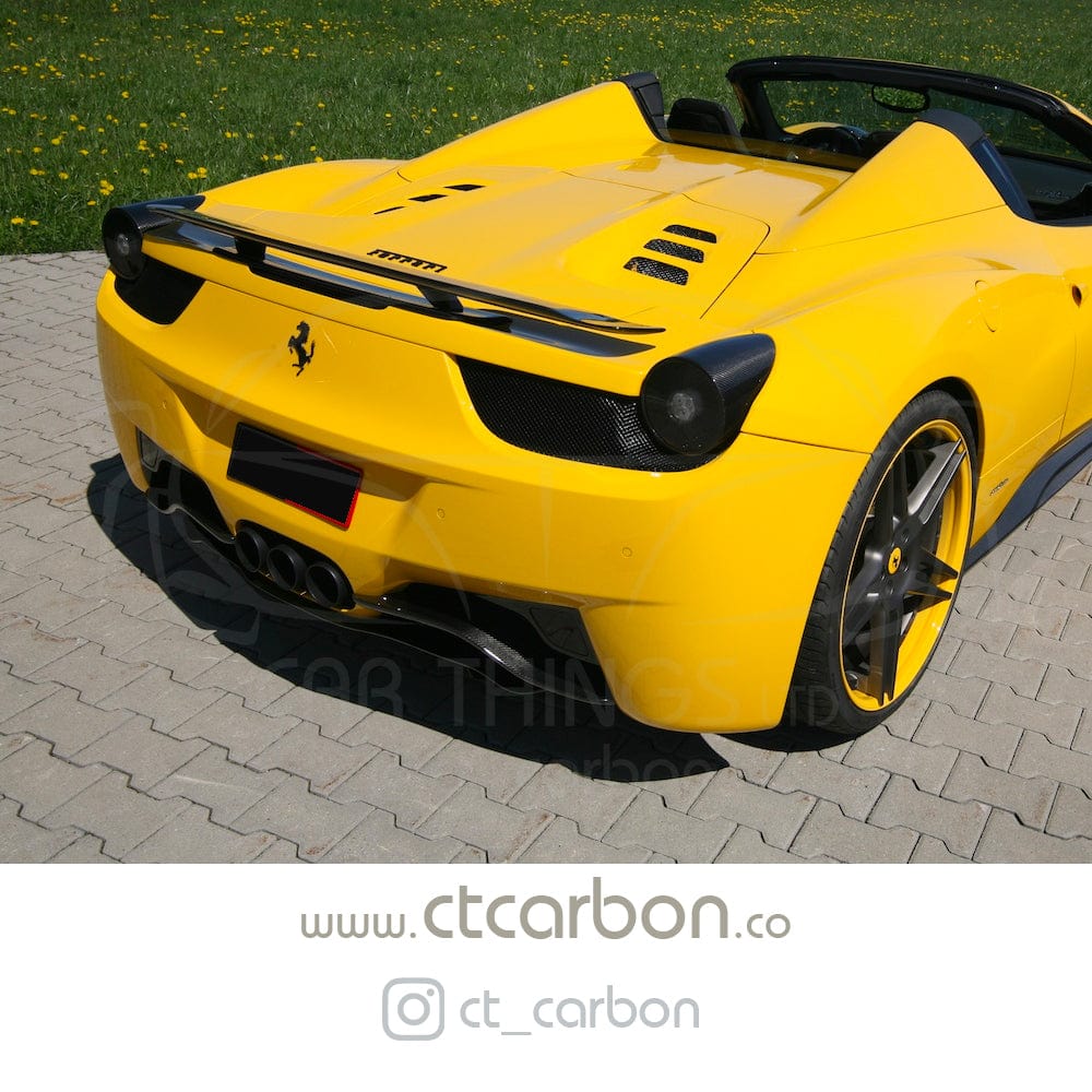 Ferrari 458 Italia Full Carbon Fibre/Fiber Body Kit & Aero Pack - CT Design (2010-2015) - Front Lip Splitter, Side Skirts, Rear Diffuser, Spoiler/Bootlid