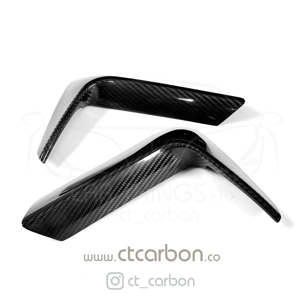 BMW M3/M4 F80 F82 F83 Rear Carbon Fibre/Fiber Bumper Canards Spats Winglets Aero Fins Corner Splitters (2014-2020) Gloss Carbon F8X CT Carbon
