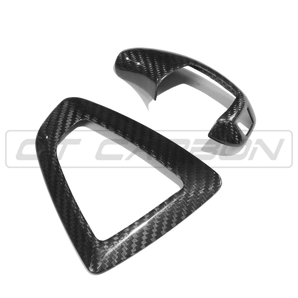 BMW F-Series Carbon Fibre Gear Selector Trim & Centre Console Surround for ZF 8-Speed Shifter (RHD Right-Hand-Drive) - Fits F20 F21 F22 F23 F30 F31 F32 F33 F10 F11 F15 F16 - Gear Lever Bezel/Automatic Shifter Cover Interior Kit