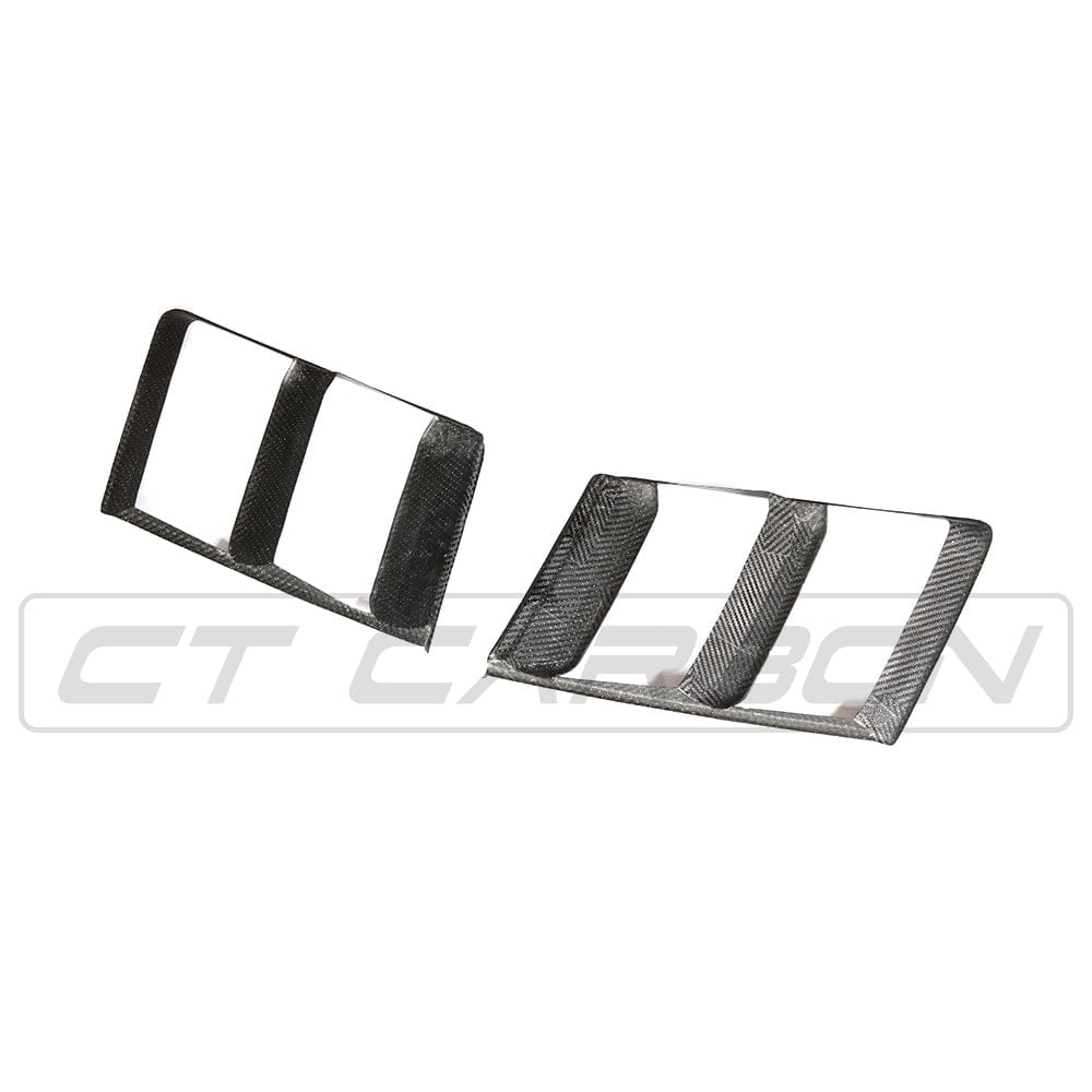 Audi R8 V10 Gen 2 Mk2 (4S) Carbon Fibre/Fiber Side Vents Grilles Intake Covers – Front Bumper Side Vent Trims, Intake Surrounds & Air Duct Inserts – Fits 2015–2019 V10 & V10 Plus – CT Carbon Pair