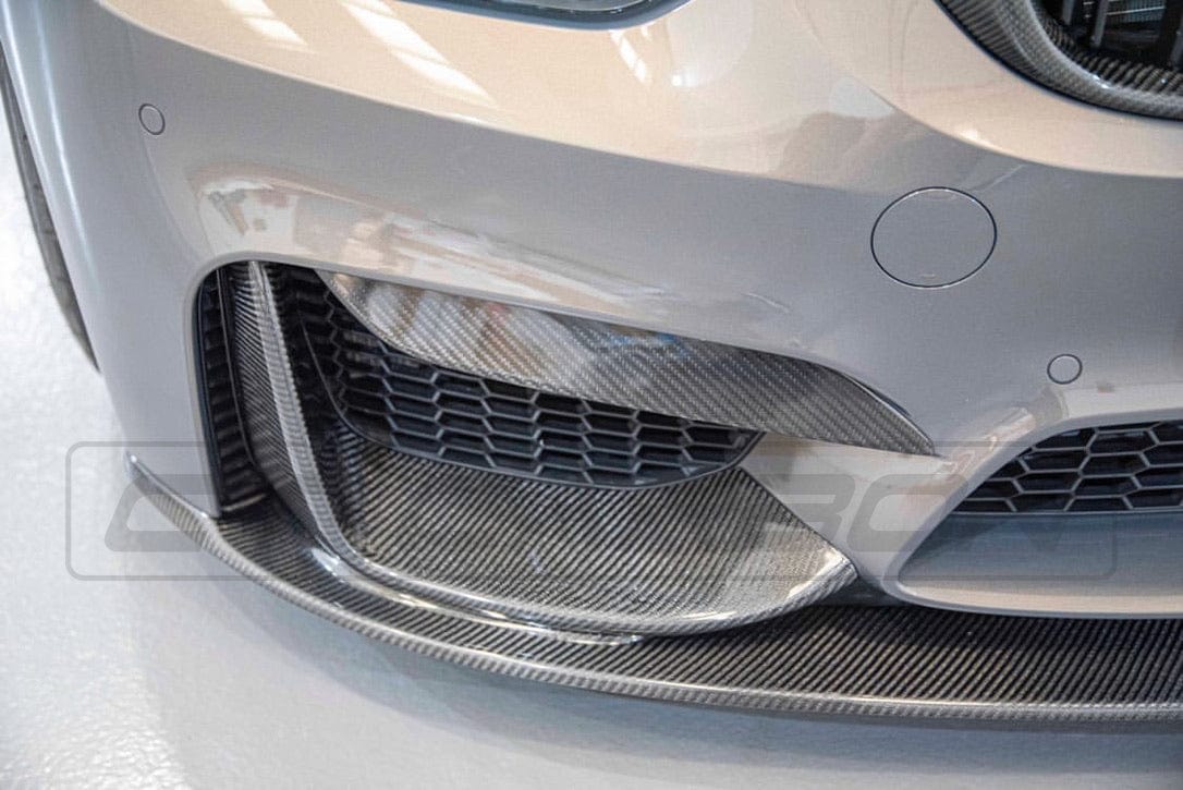 CT Carbon BMW M3/M4 F80 F82 F83 2014-2020 Carbon Fibre Front Lip Splitter (3-Piece) - M Performance/MP Style Chin Spoiler Front Bumper Lip Aero Kit - Fits M3 Saloon & M4 Coupe/Convertible