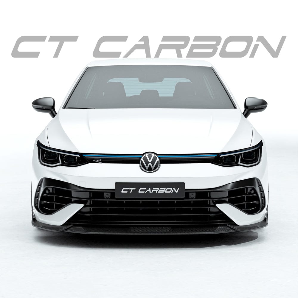 VW Volkswagen Golf R Mk8 (8R) 2020+ Pre-Preg Carbon Fibre (Carbon Fiber) Full Body Kit by CT Design - Complete Aero Styling Pack with Front Lip Splitter, Side Skirt Extensions, Rear Diffuser & Tailgate Spoiler Wing