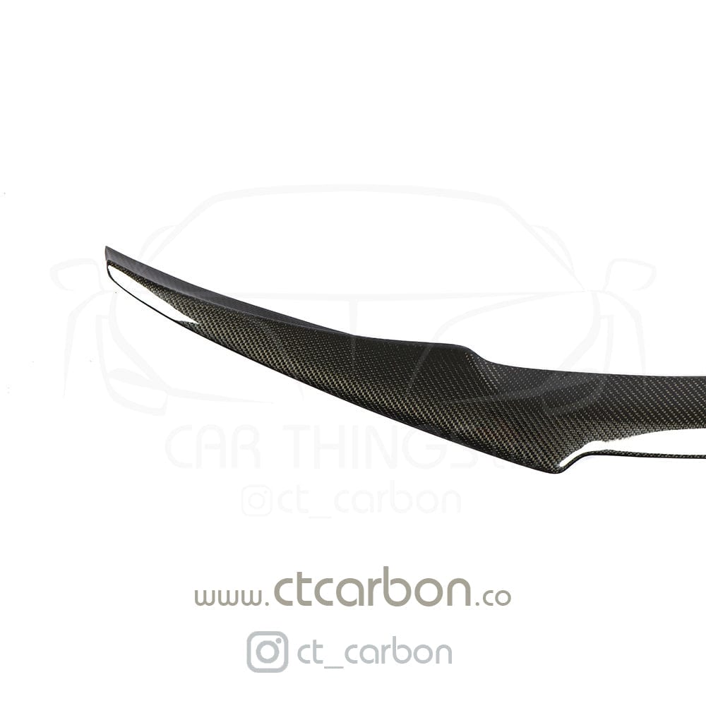BMW M4 F82 Coupe Carbon Fibre/Carbon Fiber Boot Lip Spoiler – V Style High Kick Ducktail Rear Lip/Trunk Spoiler | Gloss Carbon | OEM+ Fit | 2014–2020 | CT Carbon
