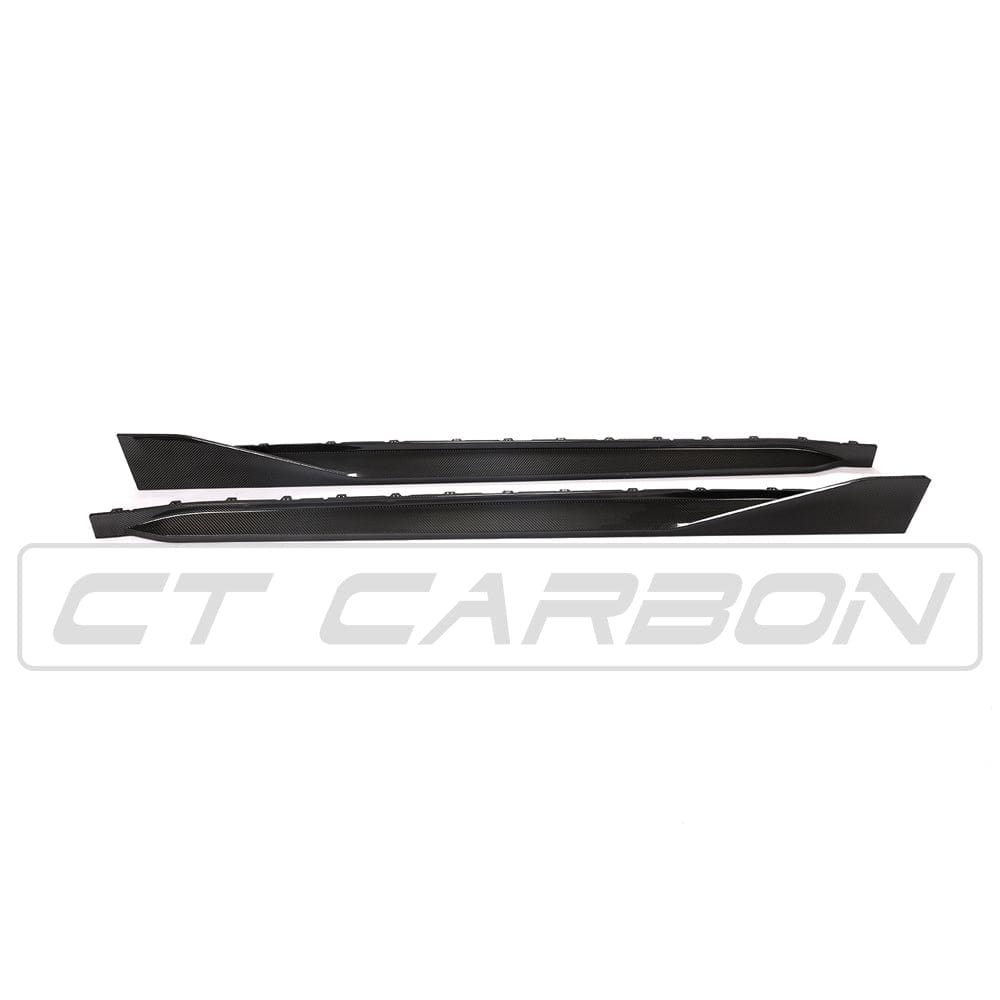 BMW M4 G82 G83 Carbon Fibre (Carbon Fiber) Aero Side Skirts / Side Blades / Sill Extensions / Side Splitters - M Performance Style | CT Carbon Rocker Panels 2021-2025 Coupe & Convertible (Competition xDrive)