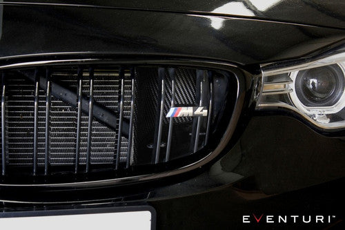 Eventuri V2 Carbon Fibre/Fiber Cold Air Intake Induction Kit w/ Sealed Ducts & Ram-Air Scoops for BMW M3/M4 F80 F82 F83 (S55, 2014-2020) Gloss Black Carbon Airbox Upgrade