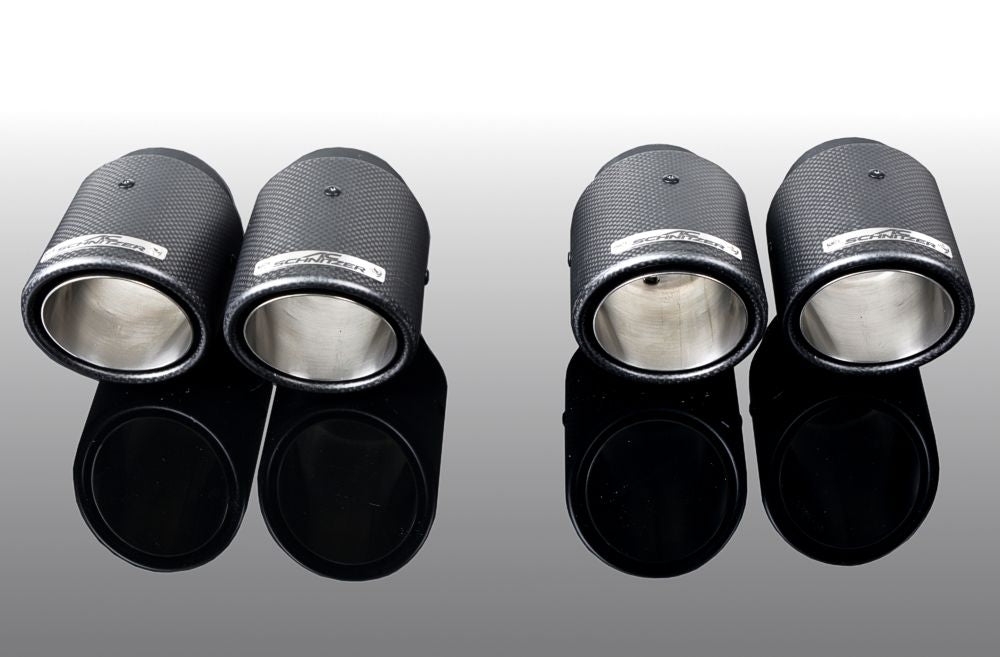 AC Schnitzer Carbon Fibre Exhaust Tips – Quad Tailpipe Finishers Tip Kit for BMW M2 Competition M2C F87 LCI 2018+ | Carbon Muffler/End Pipe Trims Upgrade | Quad Outlet Rear Exhaust Tips | Part 1814287414