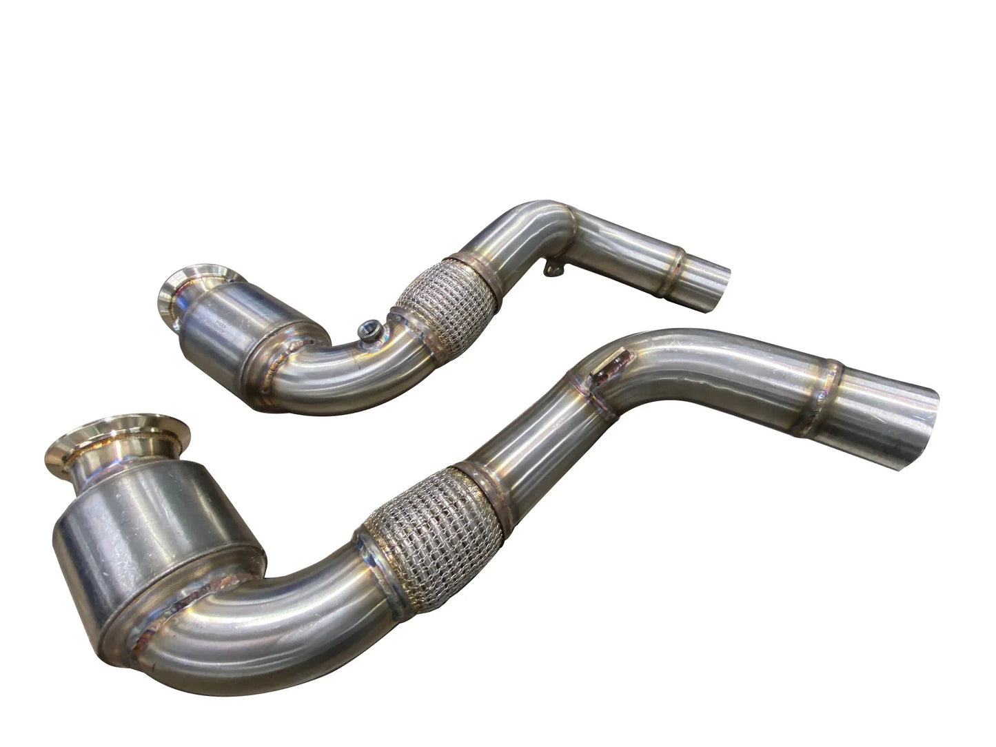 Active Autowerke Sport Cat Downpipes for BMW S63/N63 Twin-Turbo V8 | E70 E71 F15 F16 F85 F86 | X5 50i, X6 50i, X5M, X6M | GESI UHO High-Flow Catted, 3-inch 304 Stainless, Bolt-On, OBD2 Compliant, No CEL | 11-041