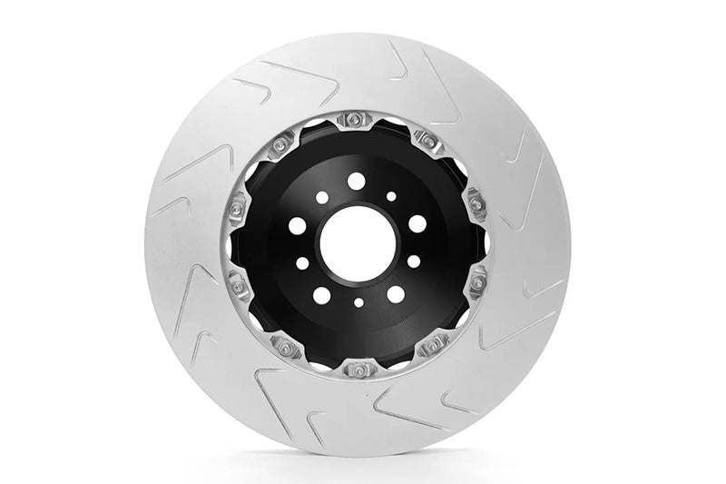 MMX 370x24mm 2-Piece Floating Slotted/Grooved Vented Rear Brake Discs/Rotors (Pair) for BMW F8X F80 M3, F82/F83 M4, F87 M2 & M2 Competition – Performance Upgrade, Direct Bolt-On, Track Day/Street