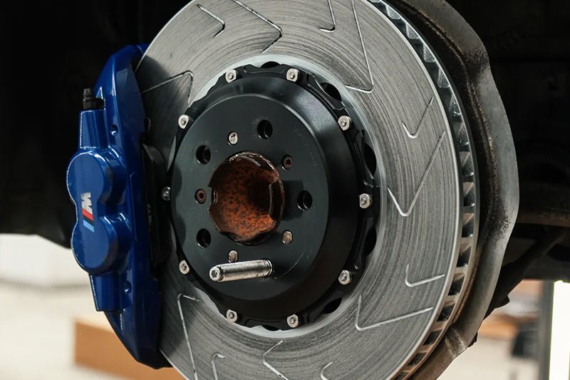 MMX 380mm 2-Piece Floating Front Brake Discs/Rotors for BMW M2 M3 M4 F80 F82 F83 F87 (F8x) – Slotted/Grooved, Directional Curved-Vane Vented, 380x30 OE/OEM Direct-Fit Replacement Pair –