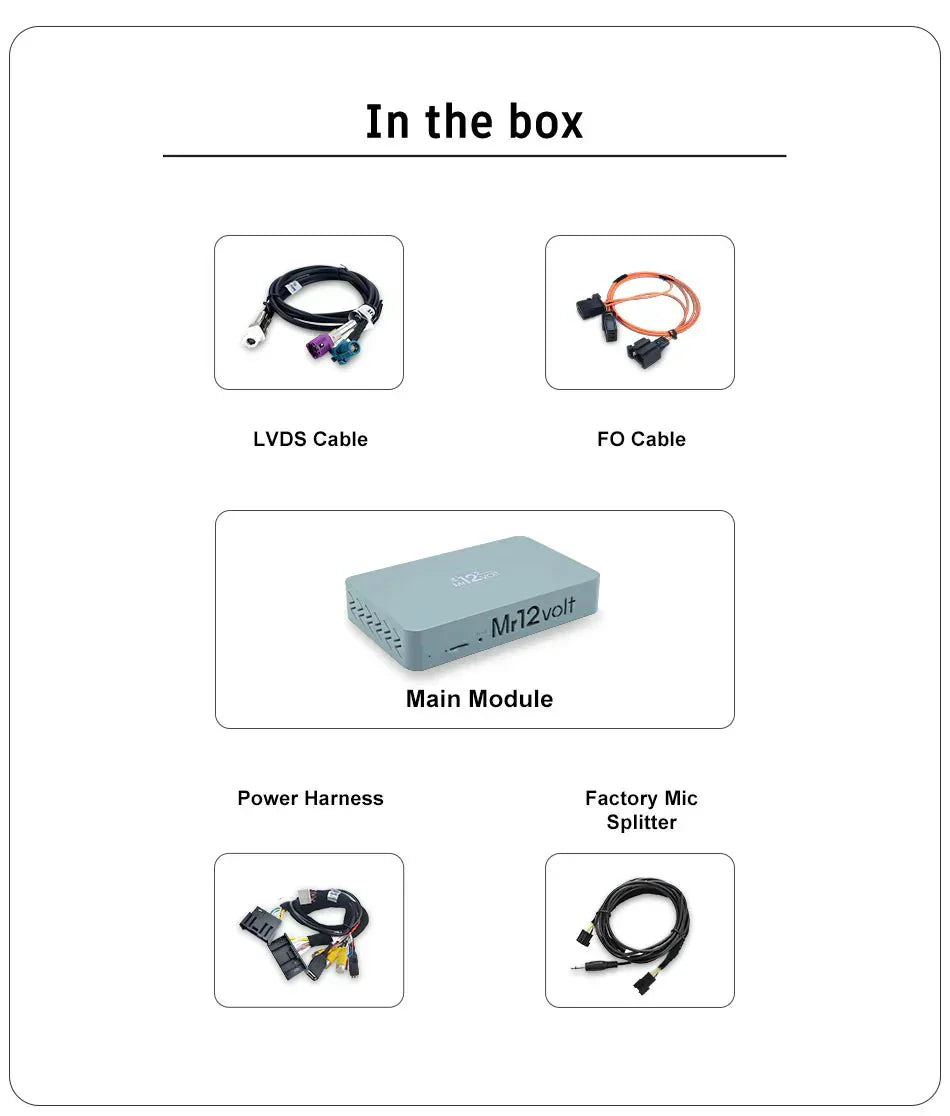Mr12Volt P2000-NTG35MM Mercedes-Benz CarPlay & Android Auto Retrofit Interface for S-Class W221 & CL W216 COMAND NTG 3.5 MOST Bus 2009-2012 Facelift - Wireless/Wired, High-End Digital Audio, OEM Mic, Harman Kardon Compatible