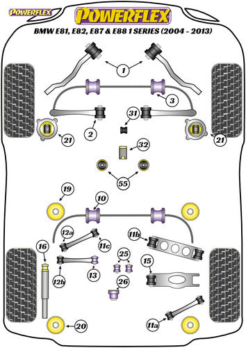 Powerflex PFF5-4631 Gear Selector/Shift Linkage Front Bush Insert Oval 26mm for BMW 1 Series E81 E82 E87 E88 2004-2013 – Polyurethane Shifter Bushing Upgrade – Replaces OE 25117507695 | Gear Lever/Gearstick Play Fix | Diagram 31