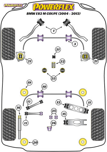 Powerflex PFF5-4631 Gear Selector Carrier Front Bush 26mm Oval for BMW E82 1 Series M Coupe (1M) 2010-2012 | Shifter/Shift Linkage/Transmission Support Bushing | Polyurethane Performance | Gear Lever/Selector Support Insert | Replaces OE 25117507695