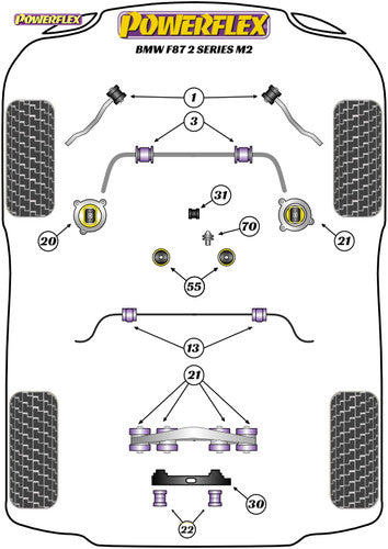 Powerflex Rear Diff Rear Mounting Bush - F87 M2 Coupe (2015 on) - PFR5-4026