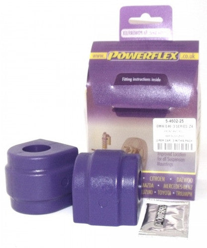 Powerflex Front Anti-Roll Bar (ARB) / Sway Bar Bushes 25mm - BMW 5 Series E60/E61 xDrive AWD Saloon/Touring - Polyurethane Stabiliser/Stabilizer Bushing Kit/Mounts - PFF5-4602-25 (Pair)